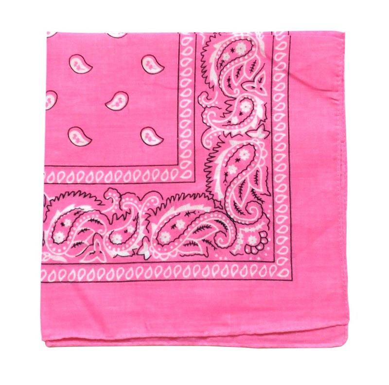 combocube 12 Pack(one dozen) Multi-Purpose novelty Pink Cotton Paisley Cowboy Bandanas Headband for Men,Women and kids - Image 1